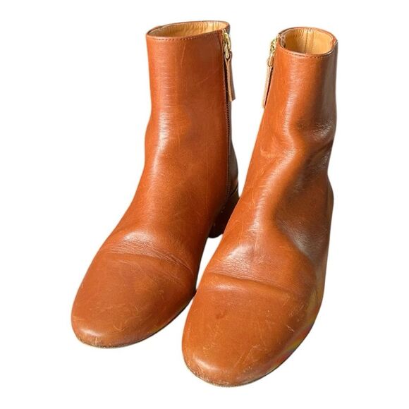 Sézane Low Léa Handcrafted Flat Ankle Boot in Natural Heritage Leather. Sz 6.5 - Picture 7 of 12